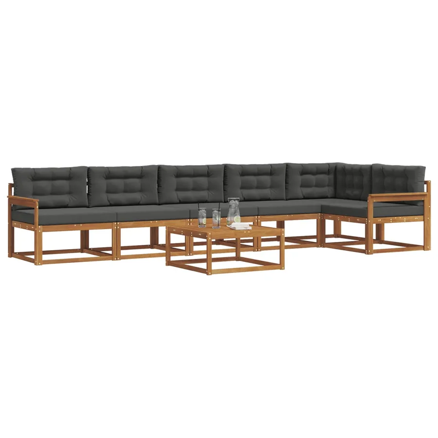 Ensemble de canapés d'extérieur 7 pcs Naturel et Anthracite - 3