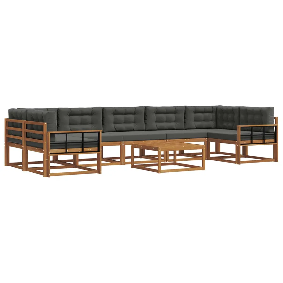Ensemble de canapés d'extérieur 8 pcs Naturel et Anthracite - 2