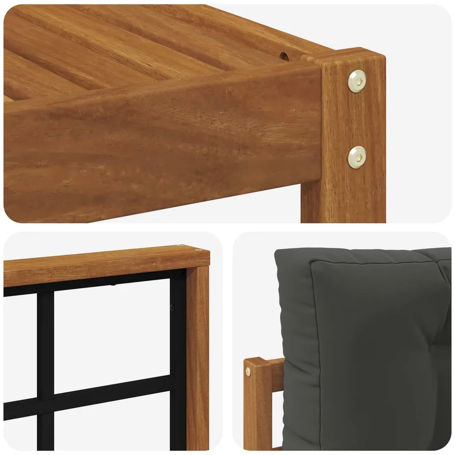 Ensemble de canapés d'extérieur 8 pcs Naturel et Anthracite - 7