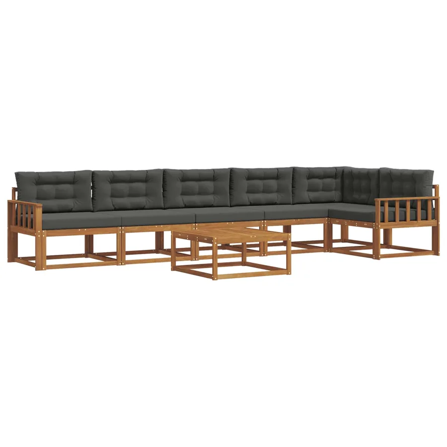 Ensemble de canapés d'extérieur 7 pcs Naturel et Anthracite - 2