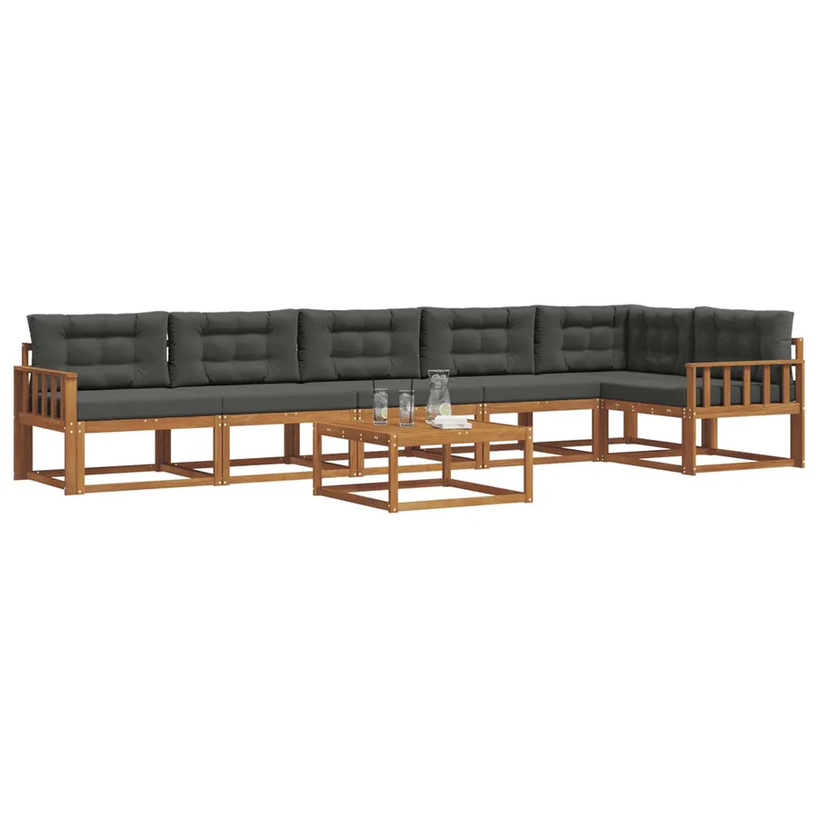 Ensemble de canapés d'extérieur 7 pcs Naturel et Anthracite - 3