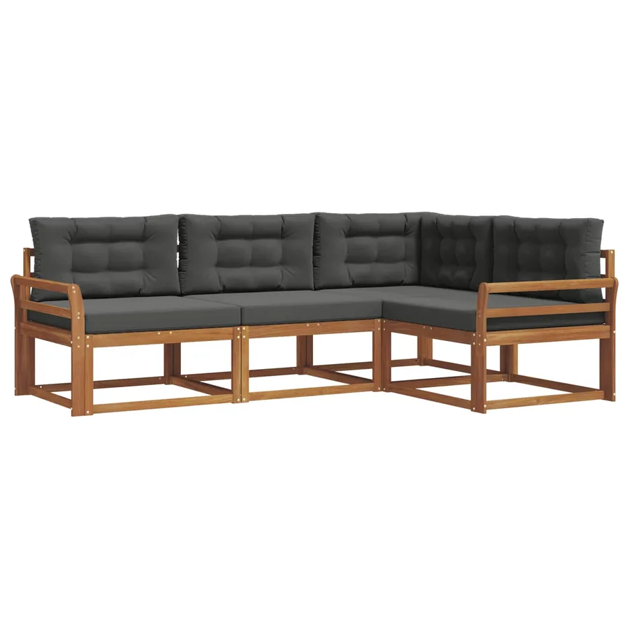 Ensemble de canapés d'extérieur 4 pcs Naturel et Anthracite - 2