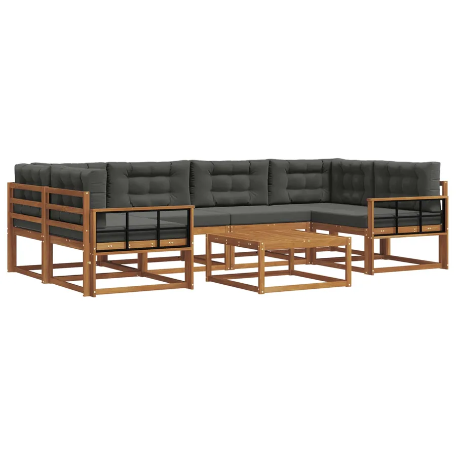 Ensemble de canapés d'extérieur 7 pcs Naturel et Anthracite - 2