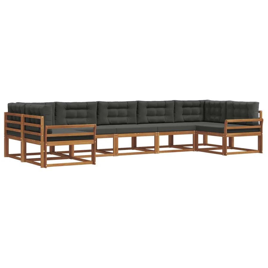 Ensemble de canapés d'extérieur 7 pcs Naturel et Anthracite - 2