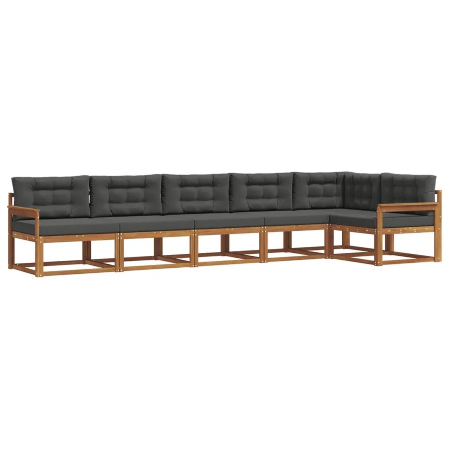 Ensemble de canapés d'extérieur 6 pcs Naturel et Anthracite - 2