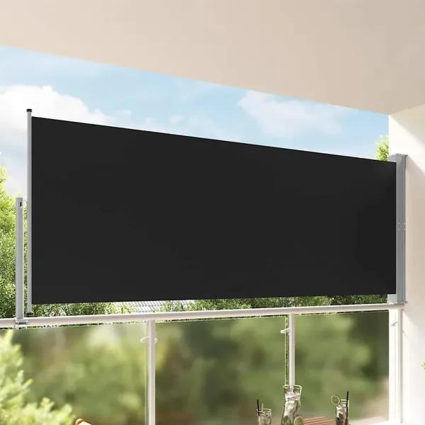 Auvent latéral rétractable de patio 140 x 300 cm Noir