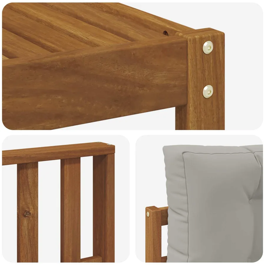 Ensemble de canapés d'extérieur 9 pcs Gris Naturel et Clair - 6