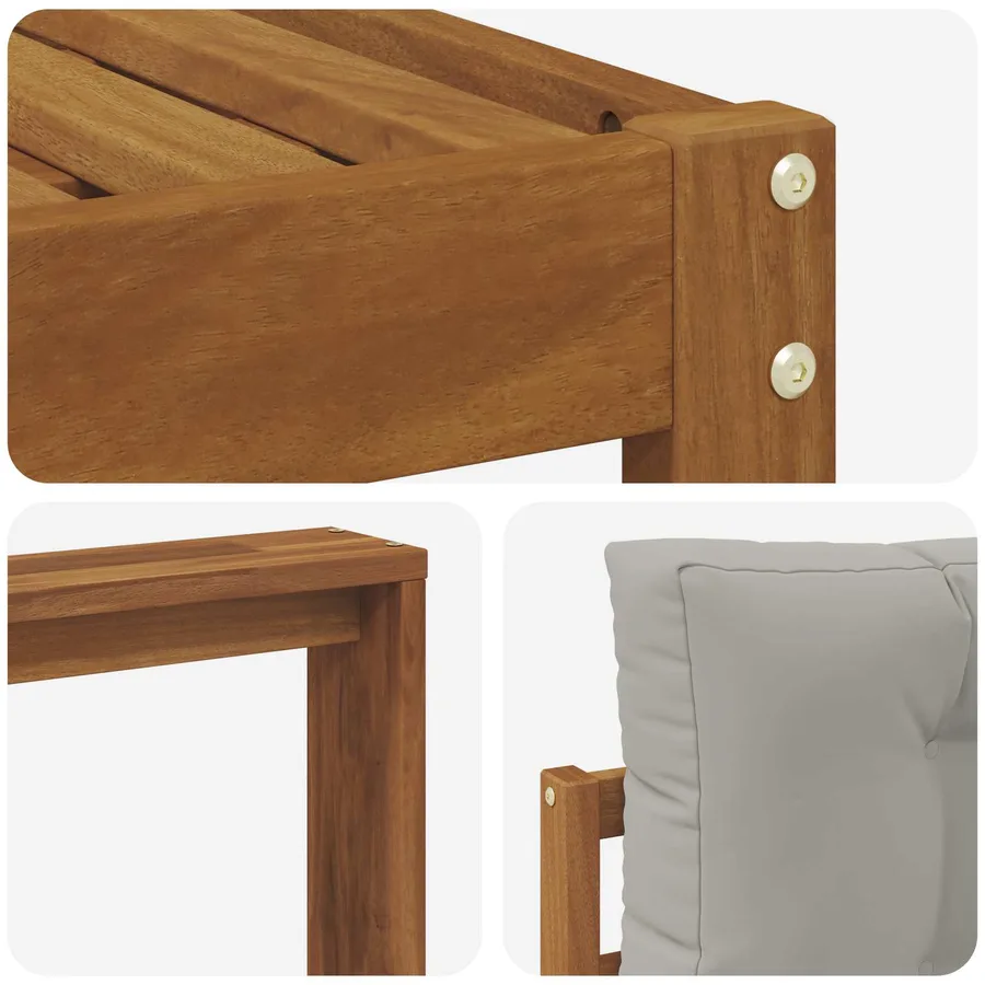 Ensemble de canapés d'extérieur 6 pcs Gris Naturel et Clair - 6