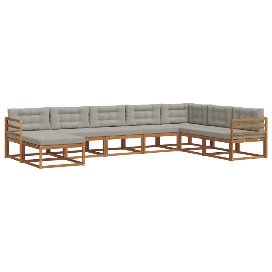 Ensemble de canapés d'extérieur 8 pcs Gris Naturel et Clair - 2