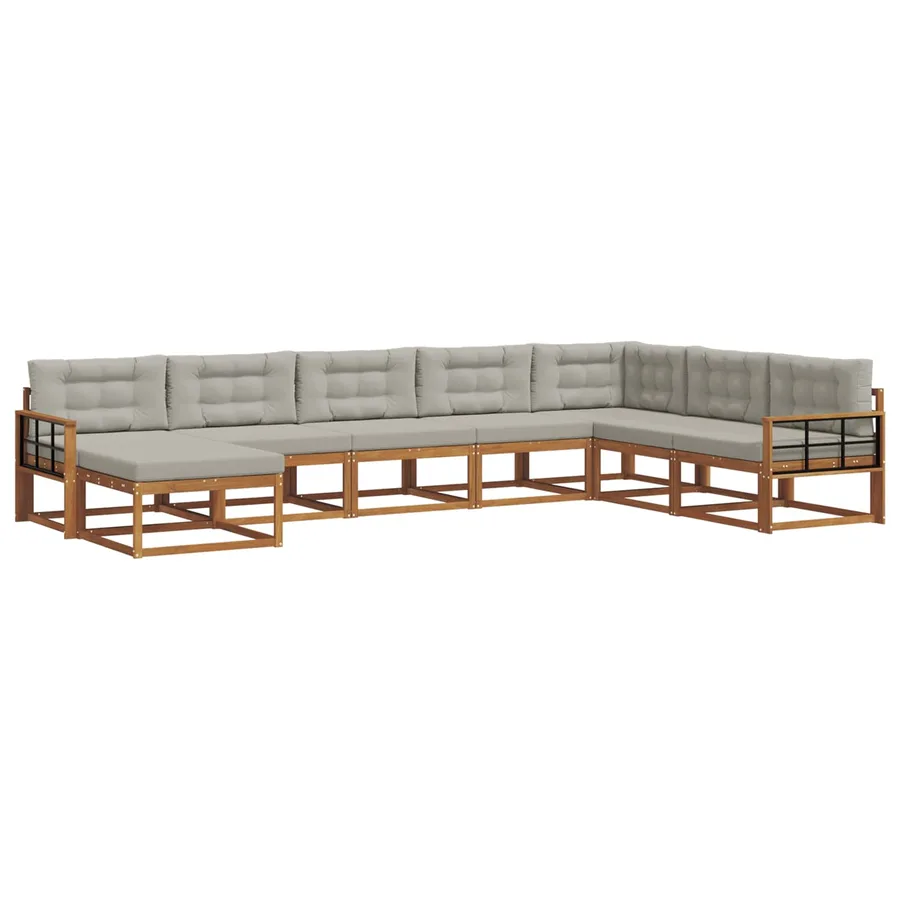 Ensemble de canapés d'extérieur 8 pcs Gris Naturel et Clair - 2