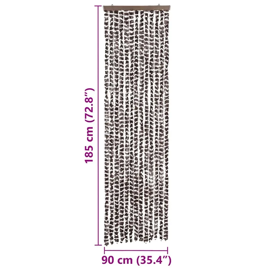 Moustiquaire Marron et blanc 56x185 cm Chenille - 7
