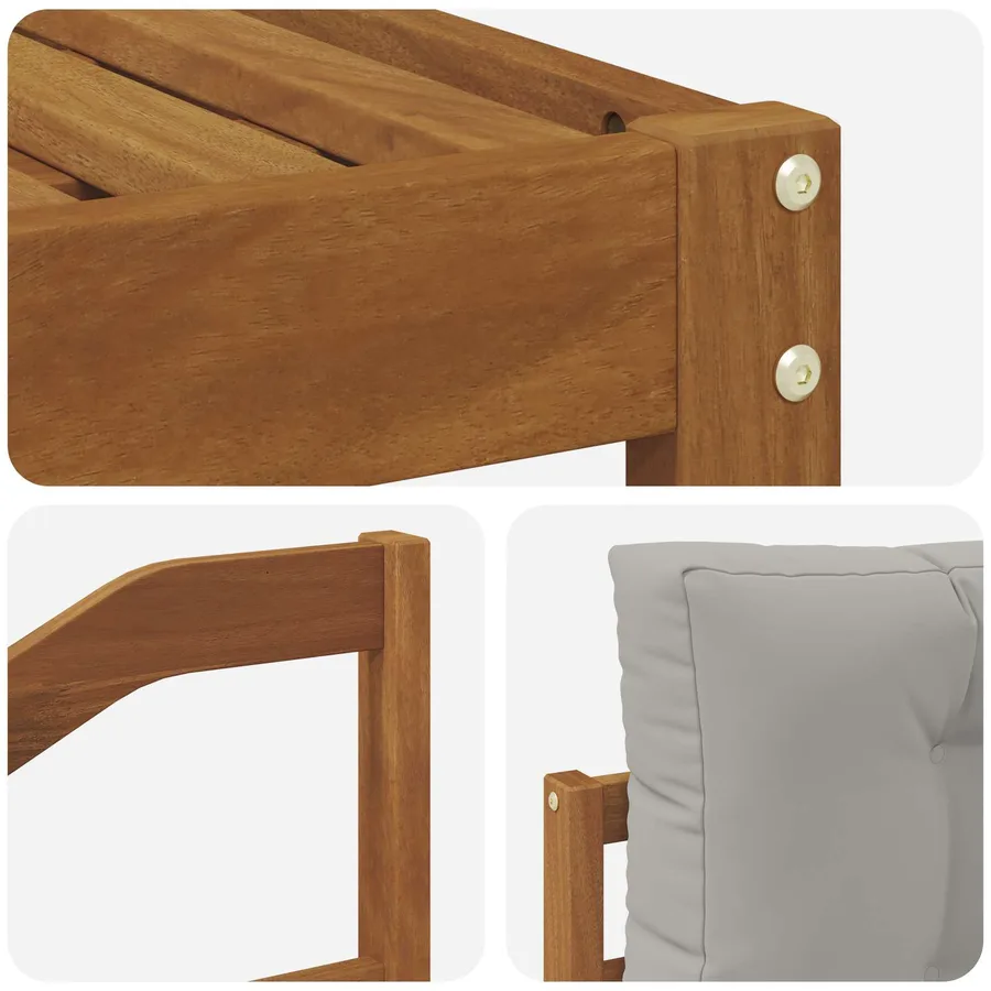 Ensemble de canapés d'extérieur 6 pcs Gris Naturel et Clair - 6