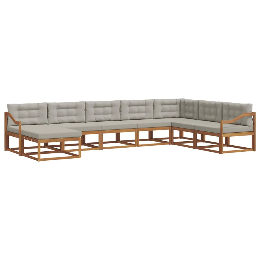 Ensemble de canapés d'extérieur 8 pcs Gris Naturel et Clair - 2