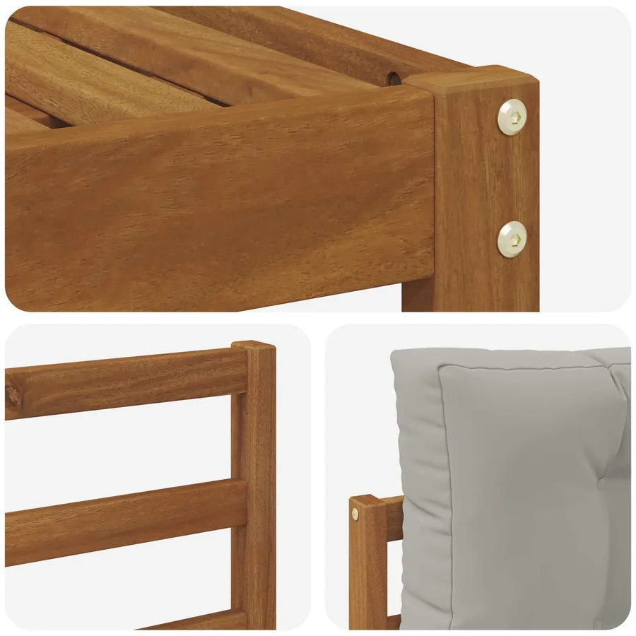Ensemble de canapés d'extérieur 7 pcs Gris Naturel et Clair - 6