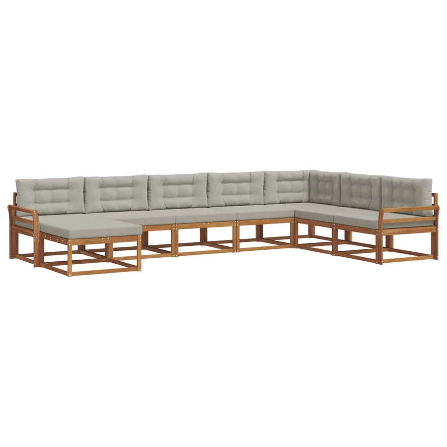 Ensemble de canapés d'extérieur 8 pcs Gris Naturel et Clair - 2