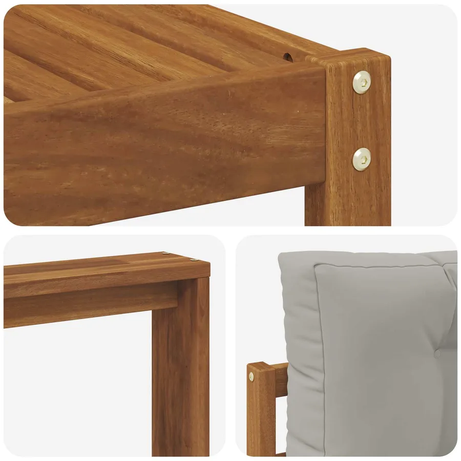 Ensemble de canapés d'extérieur 8 pcs Gris Naturel et Clair - 7