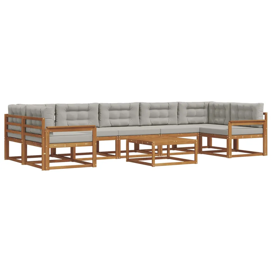 Ensemble de canapés d'extérieur 8 pcs Gris Naturel et Clair - 2