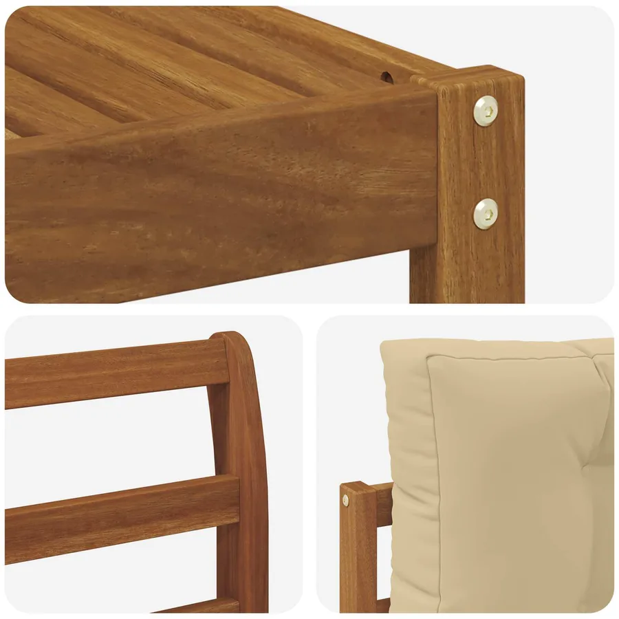 Ensemble de canapés d'extérieur 6 pcs Naturel et Beige - 7