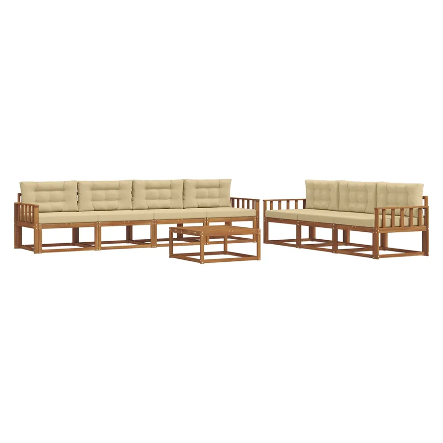 Ensemble de canapés d'extérieur 8 pcs Naturel et Beige - 2
