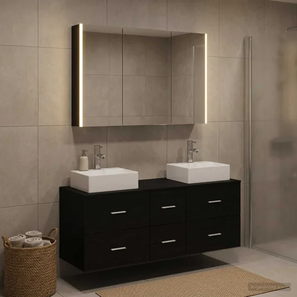 Ensemble de mobilier de salle de bain 4 pcs Chêne noir