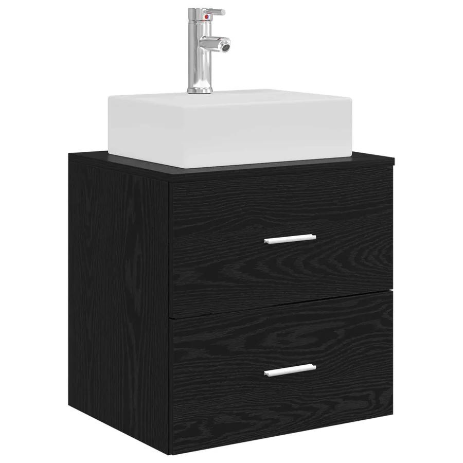 Ensemble de mobilier de salle de bain 4 pcs Chêne noir - 5