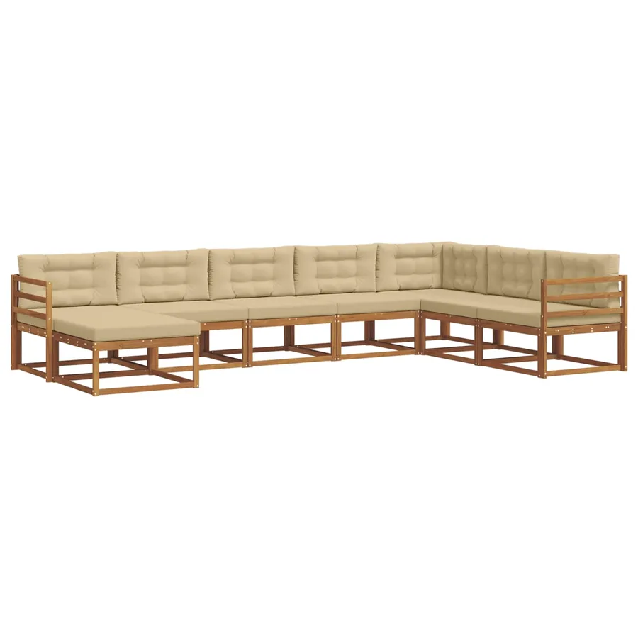 Ensemble de canapés d'extérieur 8 pcs Naturel et Beige - 2