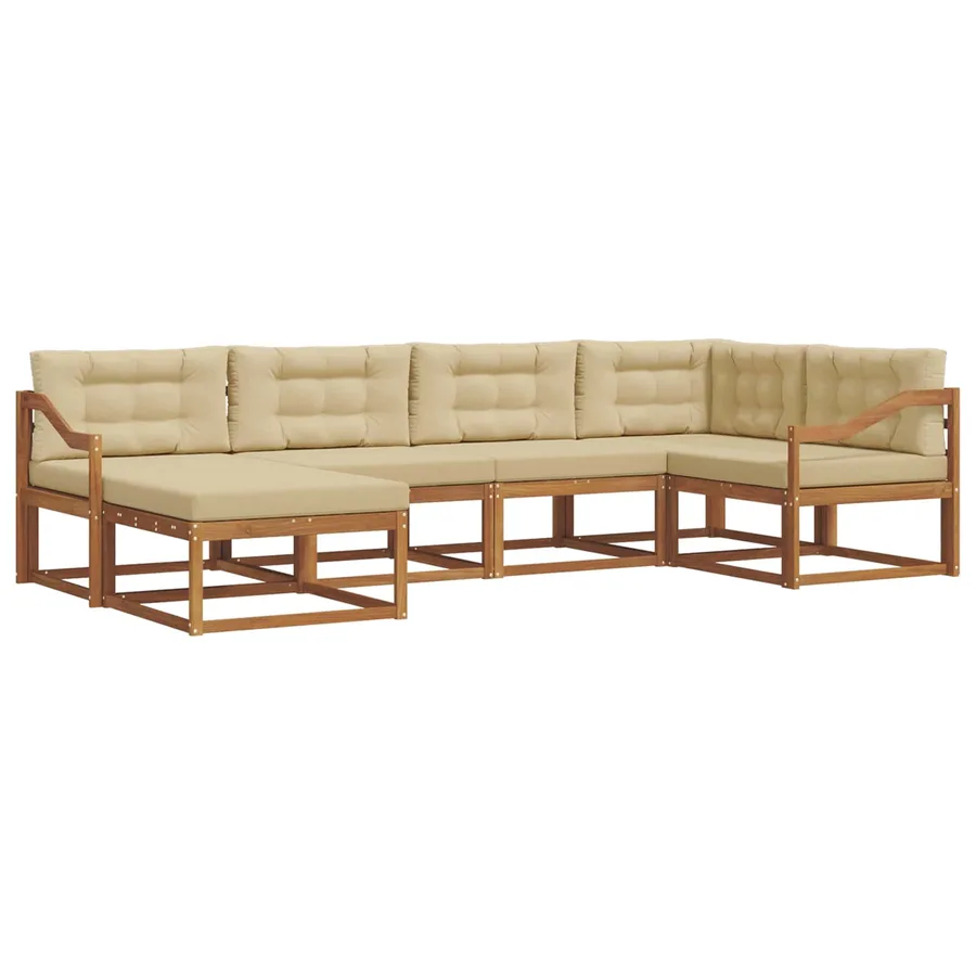 Ensemble de canapés d'extérieur 6 pcs Naturel et Beige - 2