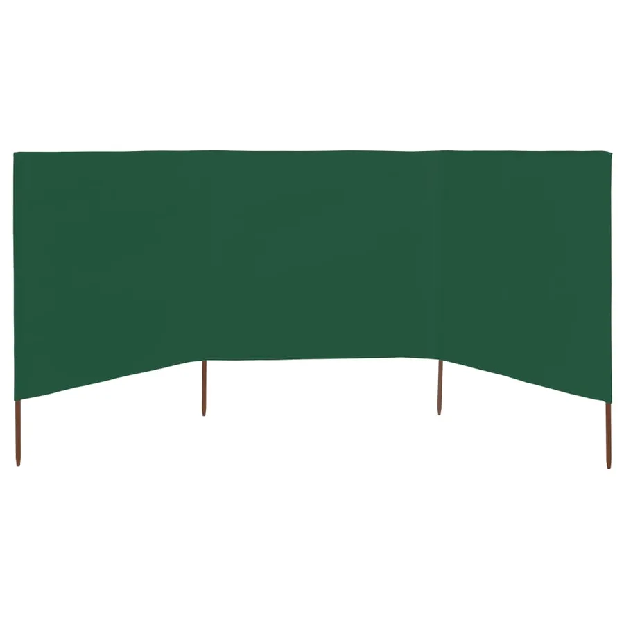 Paravent 3 panneaux Tissu 400 x 120 cm Vert - 2