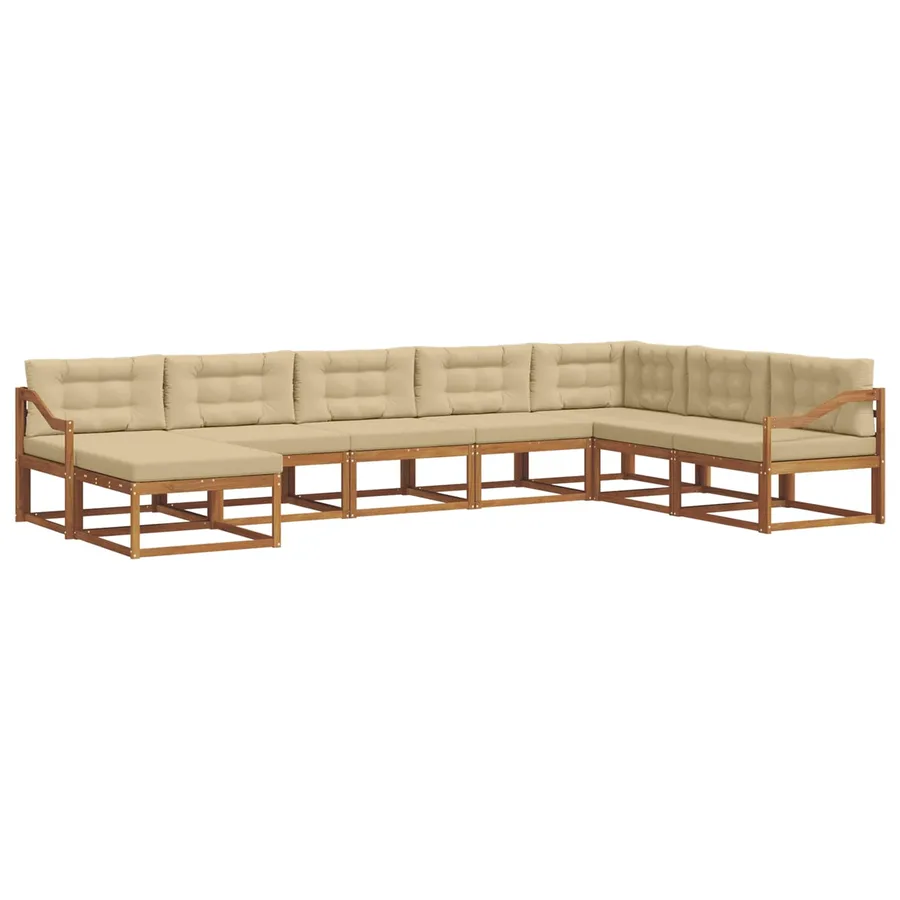 Ensemble de canapés d'extérieur 8 pcs Naturel et Beige - 2