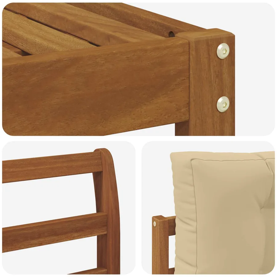 Ensemble de canapés d'extérieur 11 pcs Naturel et Beige - 7