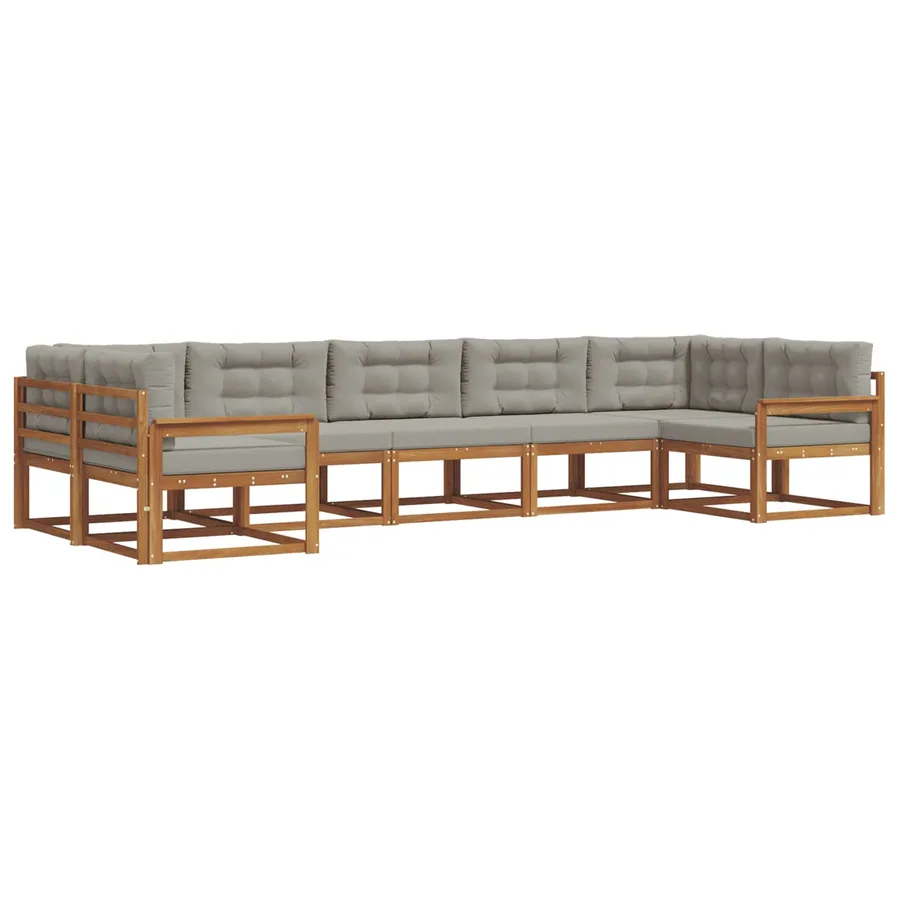 Ensemble de canapés d'extérieur 7 pcs Gris Naturel et Clair - 2