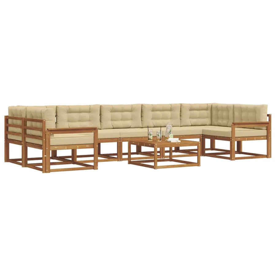 Ensemble de canapés d'extérieur 8 pcs Naturel et Beige - 3