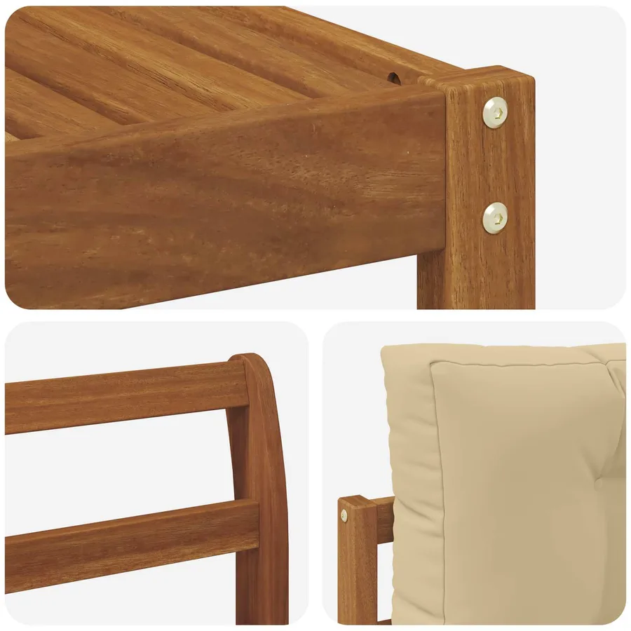 Ensemble de canapés d'extérieur 5 pcs Naturel et Beige - 7