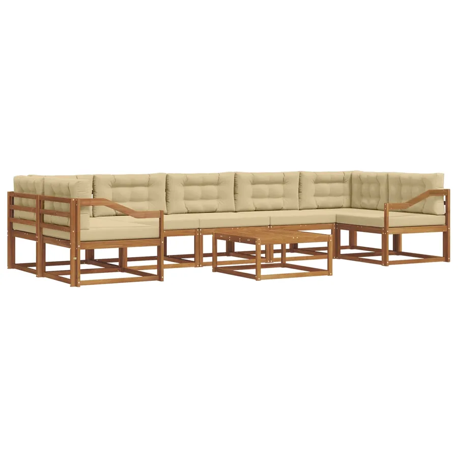 Ensemble de canapés d'extérieur 8 pcs Naturel et Beige - 2