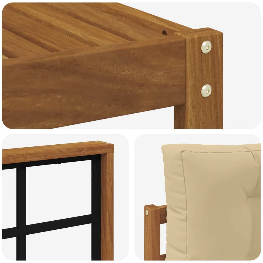 Ensemble de canapés d'extérieur 7 pcs Naturel et Beige - 6