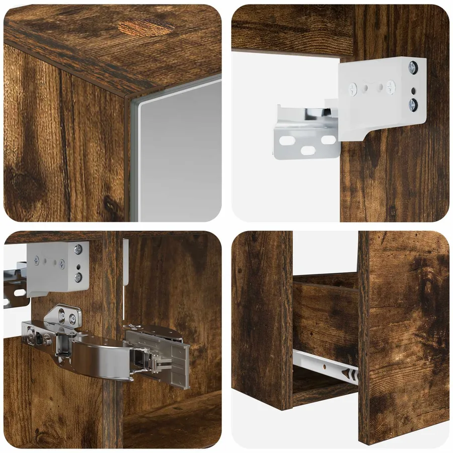 Ensemble de mobilier de salle de bain 5 pcs Chêne fumé - 9