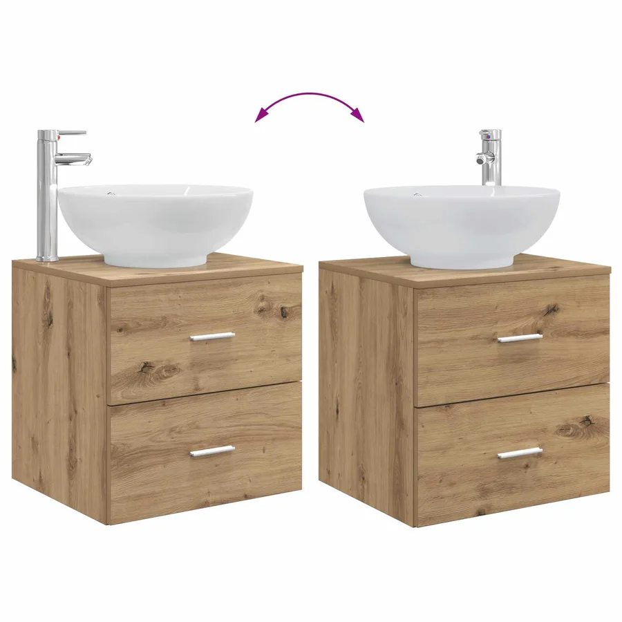 Ensemble de mobilier de salle de bain 4 pc Chêne artisanal - 13