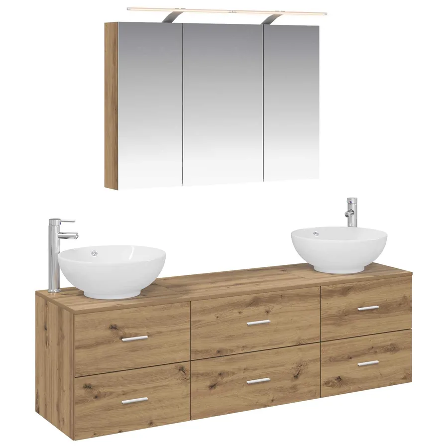 Ensemble de mobilier de salle de bain 4 pc Chêne artisanal - 2