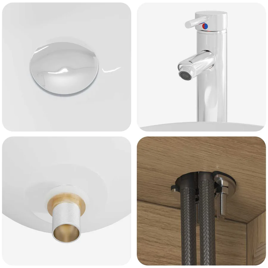 Ensemble de mobilier de salle de bain 4 pc Chêne artisanal - 8