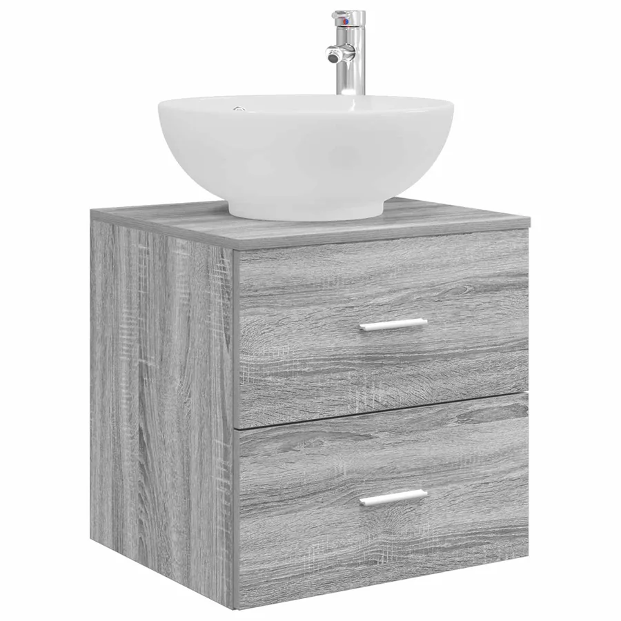 Ensemble de mobilier de salle de bain 4 pcs Sonoma gris - 5