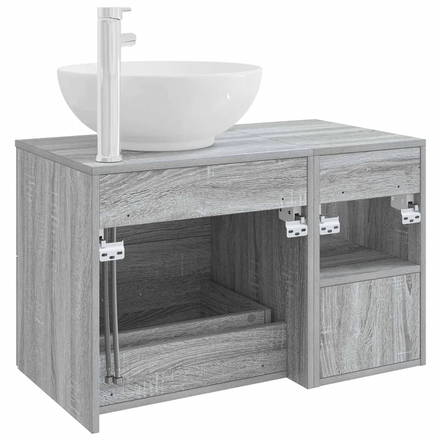 Ensemble de mobilier de salle de bain 2 pcs Sonoma gris - 6
