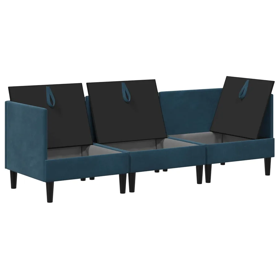 Ensemble de meubles pour le salon 3 pcs Bleu Velours - 4