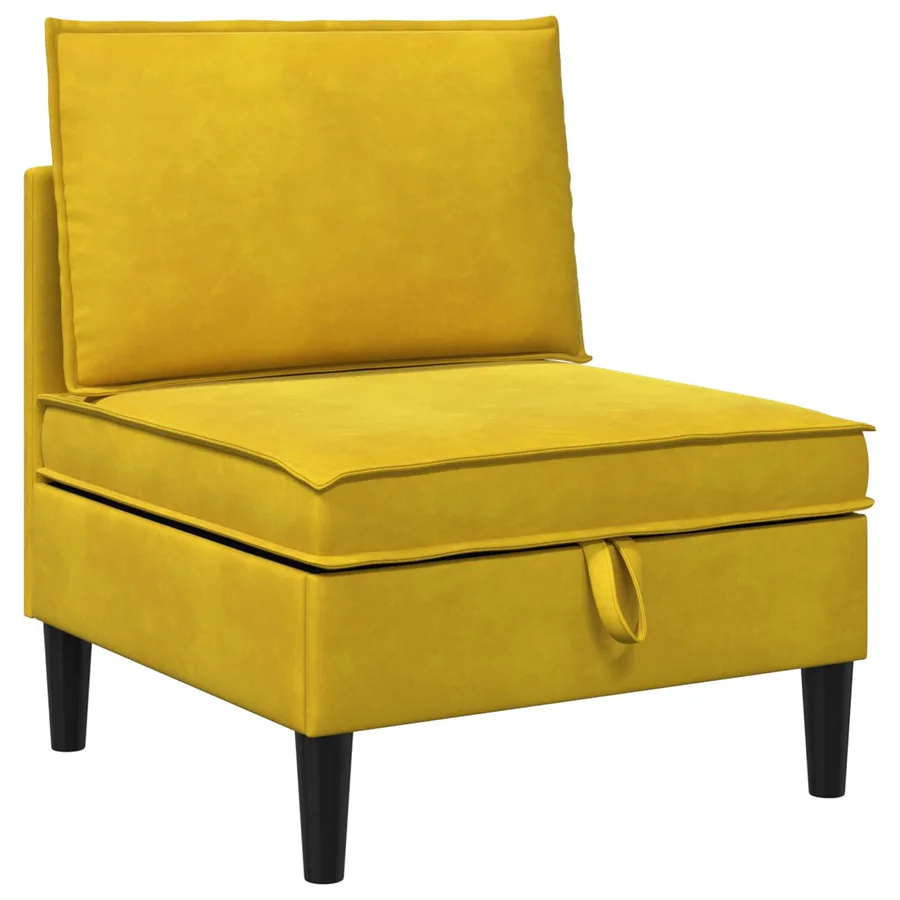 Canapé moyen avec rangement Jaune Velours - 2