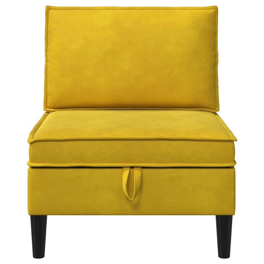 Canapé moyen avec rangement Jaune Velours - 5