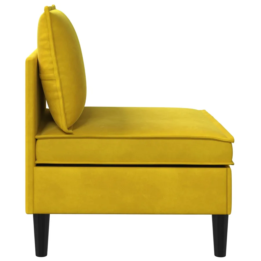 Canapé moyen avec rangement Jaune Velours - 6