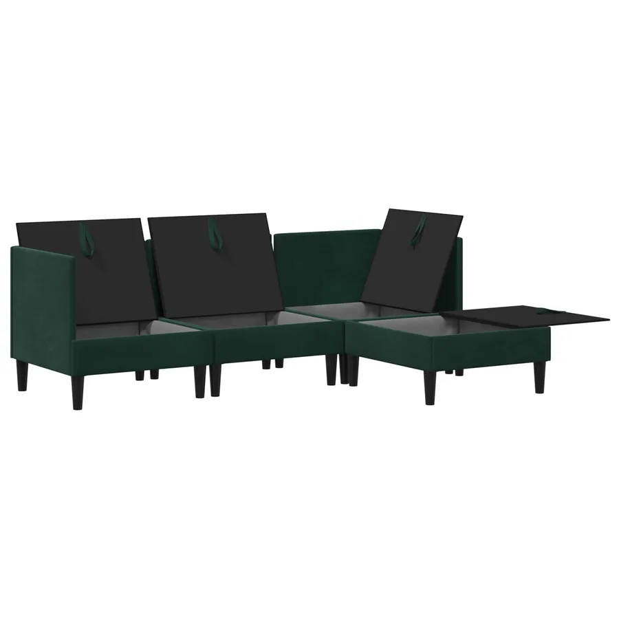 Ensemble de meubles pour le salon 4 pcs Vert foncé Velours - 7