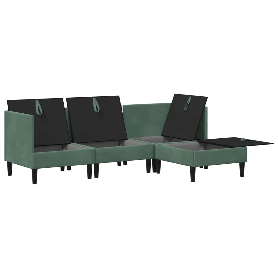 Ensemble de meubles pour le salon 4 pcs Vert Mer Velours - 4