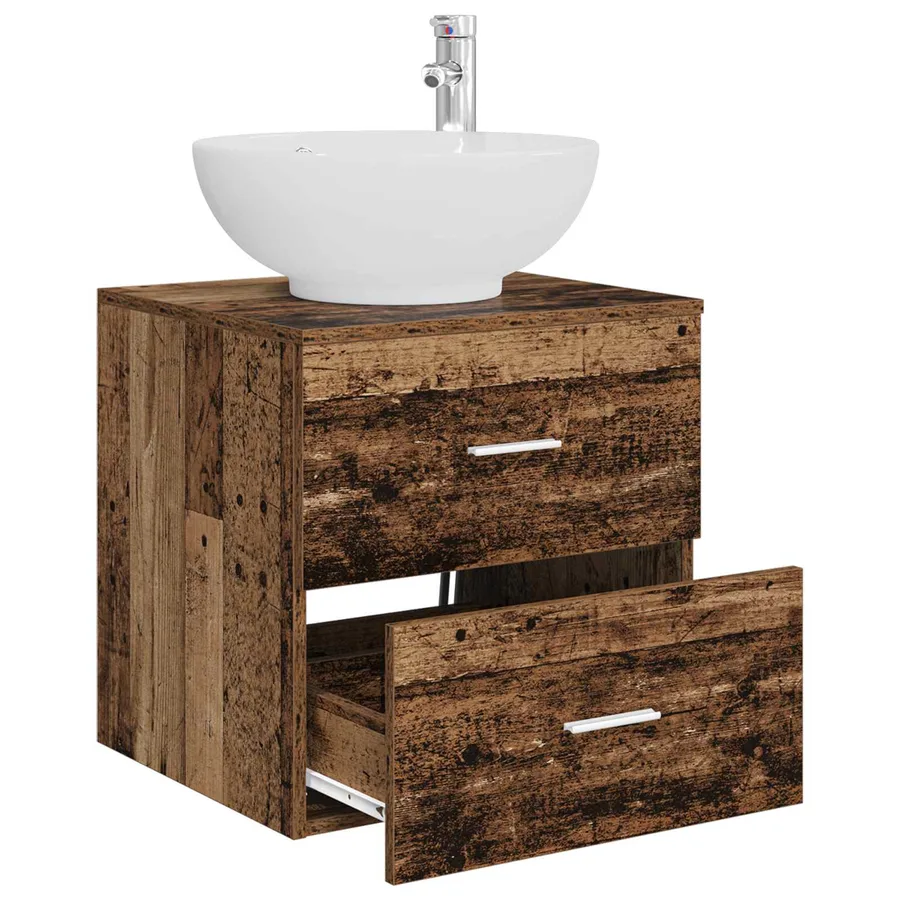Vanité de lavabo mural Bois ancien 49,5 x 44,5 x 66,5 cm - 3