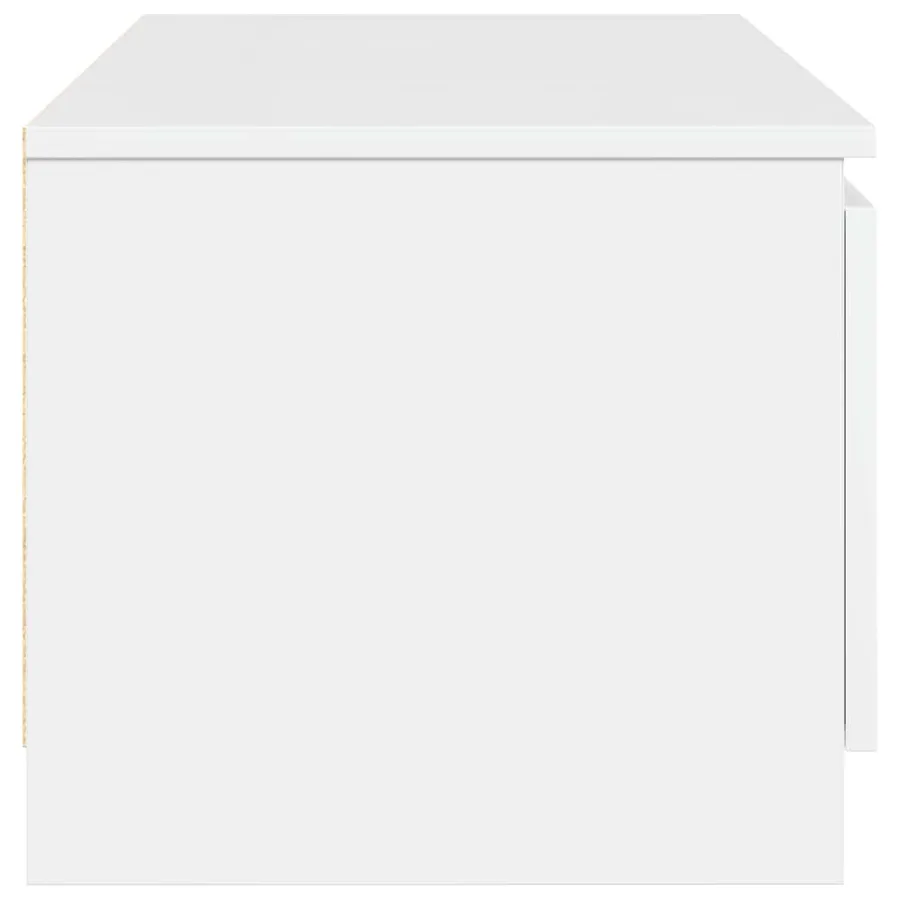 Meuble TV blanc brillant 140x40x35,5 cm bois d'ingénierie - 7