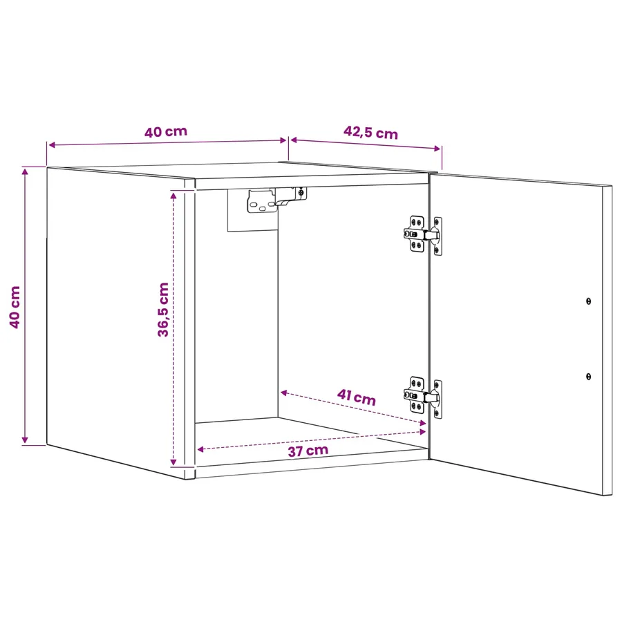 Meuble mural Bois ancien 40 x 42,5 x 40 cm PB - 8